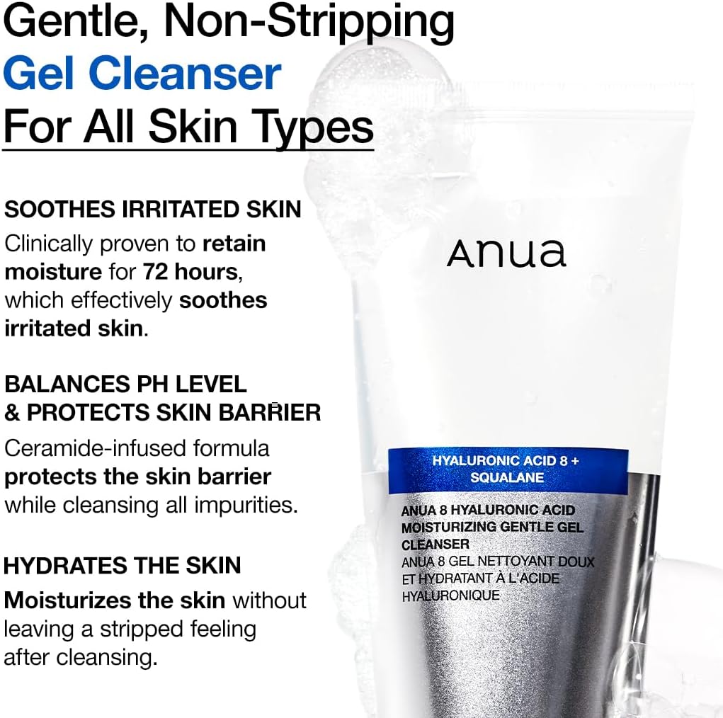 Anua Moisturizing Gentle Gel Cleanser, 5.07 fl oz - Image 3