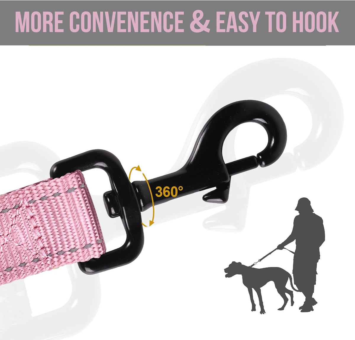 Triangular accessory D ring attached to the handle of the OneTigris dog walking lead