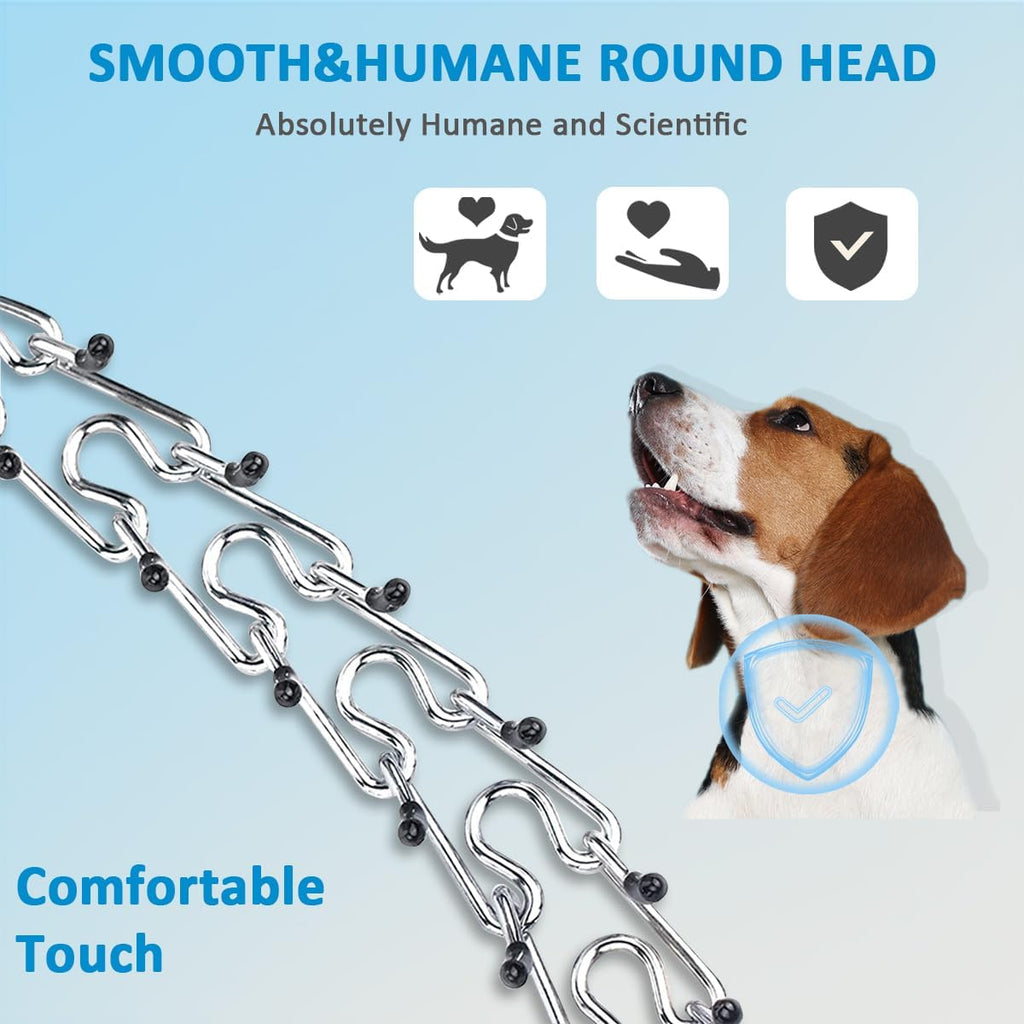 Stainless steel dog training collar with protective soft rubber tips