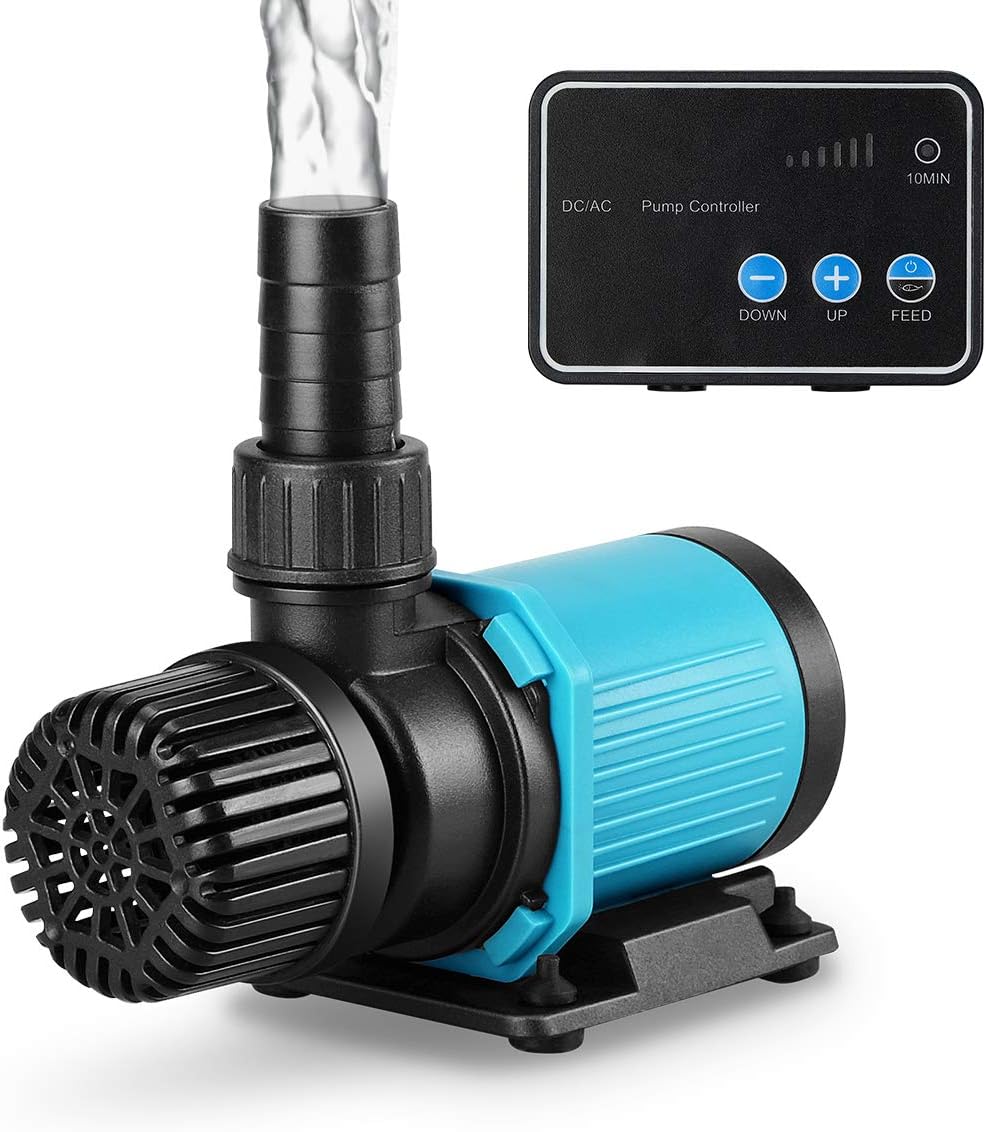 Jerepet aquarium water pump front view with smart controller