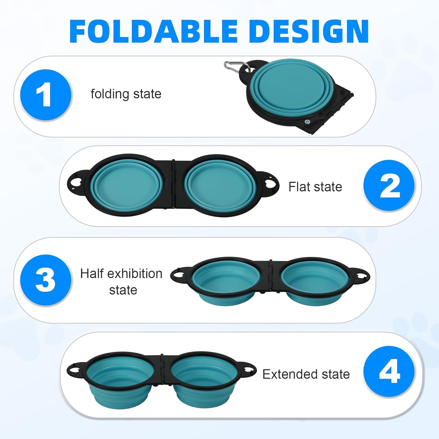 HDhqzm silicone travel double diner bowl side angle view.