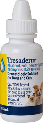 Complete set of Tresaderm solution bottle and container