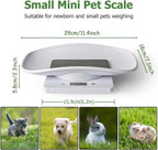 Qulable electronic whelping scale top view highlighting the tare button and clear weight readings