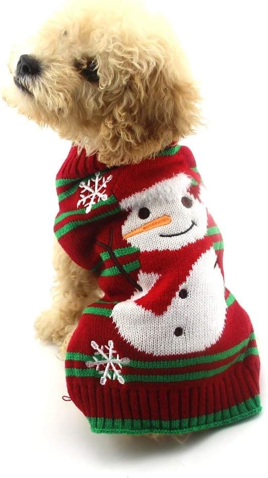 NACOCO Dog Snow Sweater - Snowman Holiday Pet Clothes for Small Dogs and Cats - Christmas Xmas New Year (Snowman, M) - Image 13