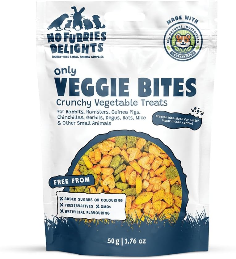 Treats, 100% All Natural Mini Bites for Rabbit Hamster Guinea Pig Chinchilla Pet Rat Mice Gerbil Bird Healthy Enrichment Bonding Rewarding Training Nature's Bites Variety Pack 50g - Image 9