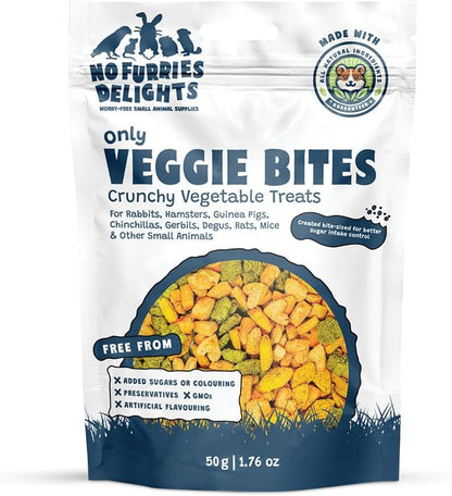 Treats, 100% All Natural Mini Bites for Rabbit Hamster Guinea Pig Chinchilla Pet Rat Mice Gerbil Bird Healthy Enrichment Bonding Rewarding Training Nature's Bites Variety Pack 50g - Image 9