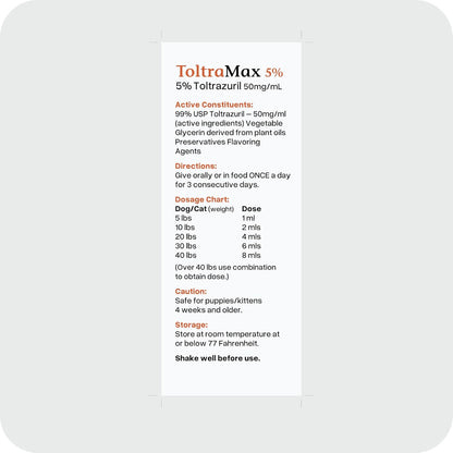 Veterinary grade coccidia treatment for non-food chain animals