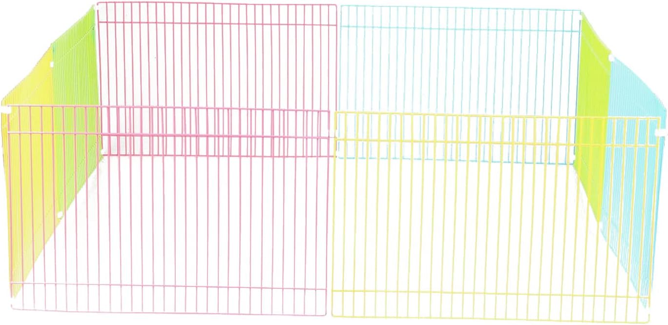 Emours Portable Small Animal Play Pen Rabbit Cages for Outdoor Indoor DIY Pet Fence for Bunny, Hamster, Guinea Pig,Puppy, Kitties, Corner Enclosed Play Cage, Multi-Color - Image 1