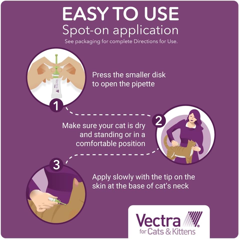 Vectra for Cats Flea Treatment & Prevention for Large Cats (Over 9 lbs.) 6-Month Supply - Image 9