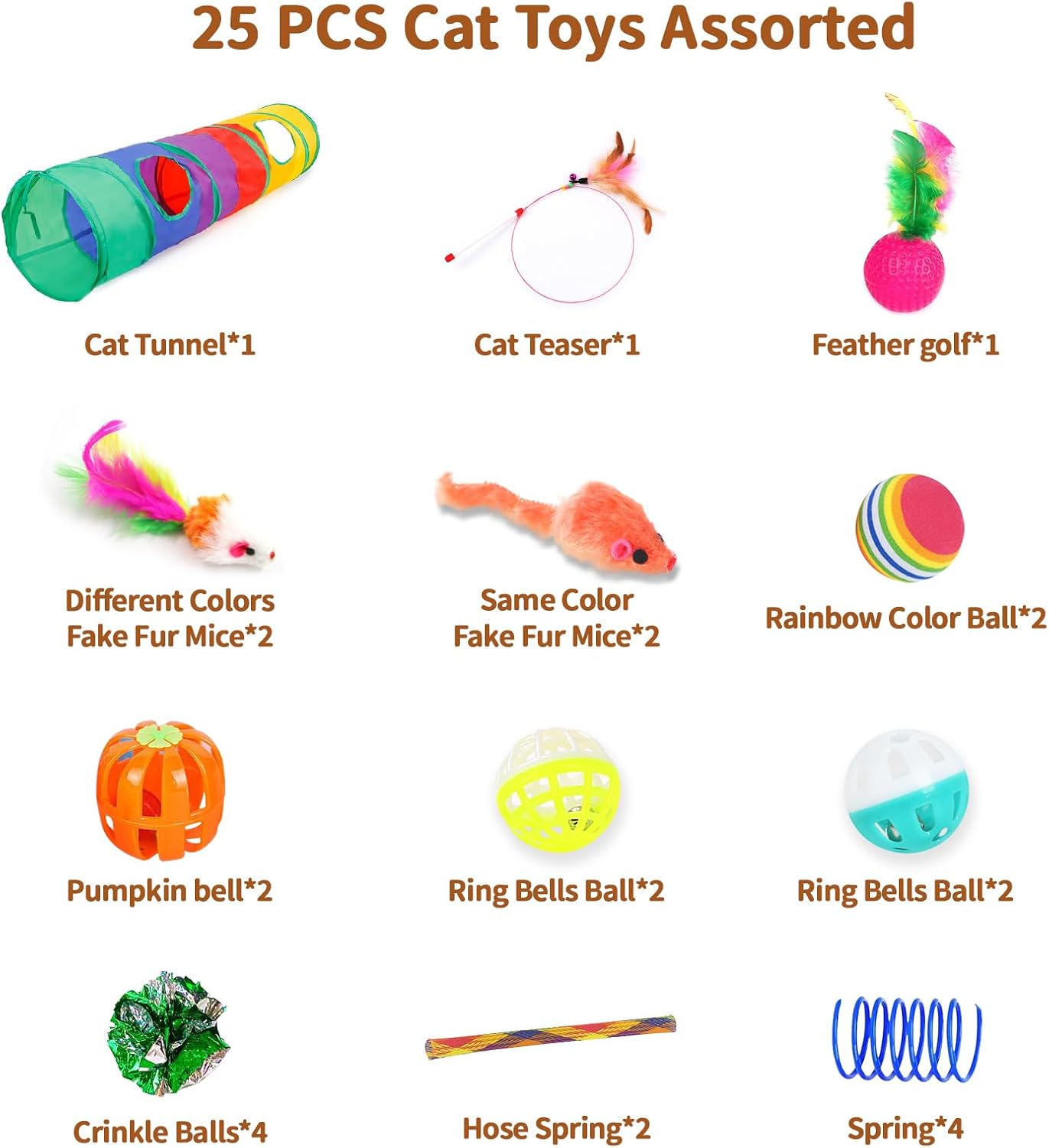 iCAGY collapsible forty-five inch rainbow cat tunnel with built-in peek-a-boo holes