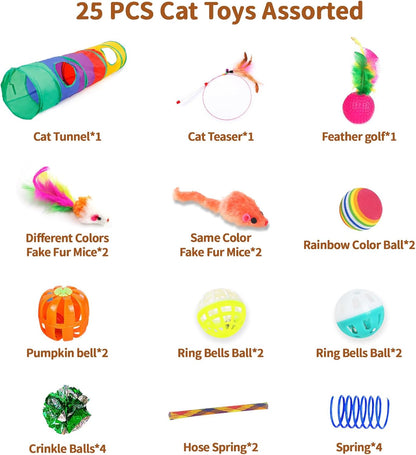 iCAGY collapsible forty-five inch rainbow cat tunnel with built-in peek-a-boo holes