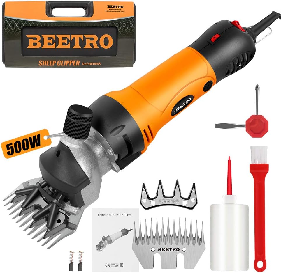 BEETRO 500W Electric Professional Sheep Shears, Animal Grooming Clippers for Sheep Alpacas Goats and More, 6 Speeds Heavy Duty Farm Livestock Haircut - Image 9