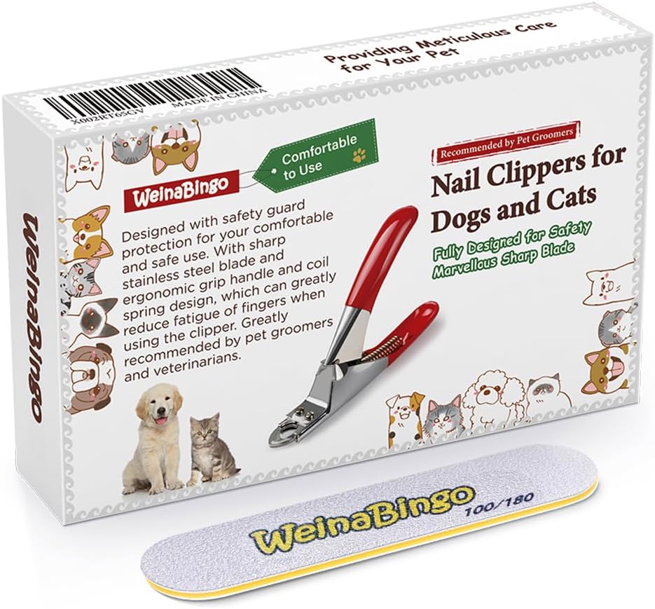 WeinaBingo nail clipper set in retail packaging for at home grooming