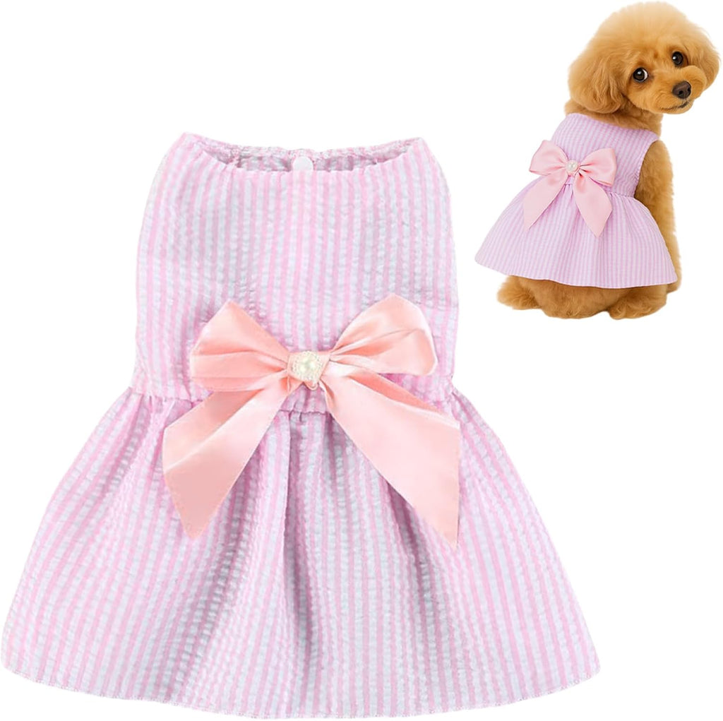 Dog Dress,1PC Dog Dresses with Cute Bowknot,Summer Dogs Clothes Pet Princess Dresses for Chihuahua Yorkies Puppies Cat Outfit - Image 9