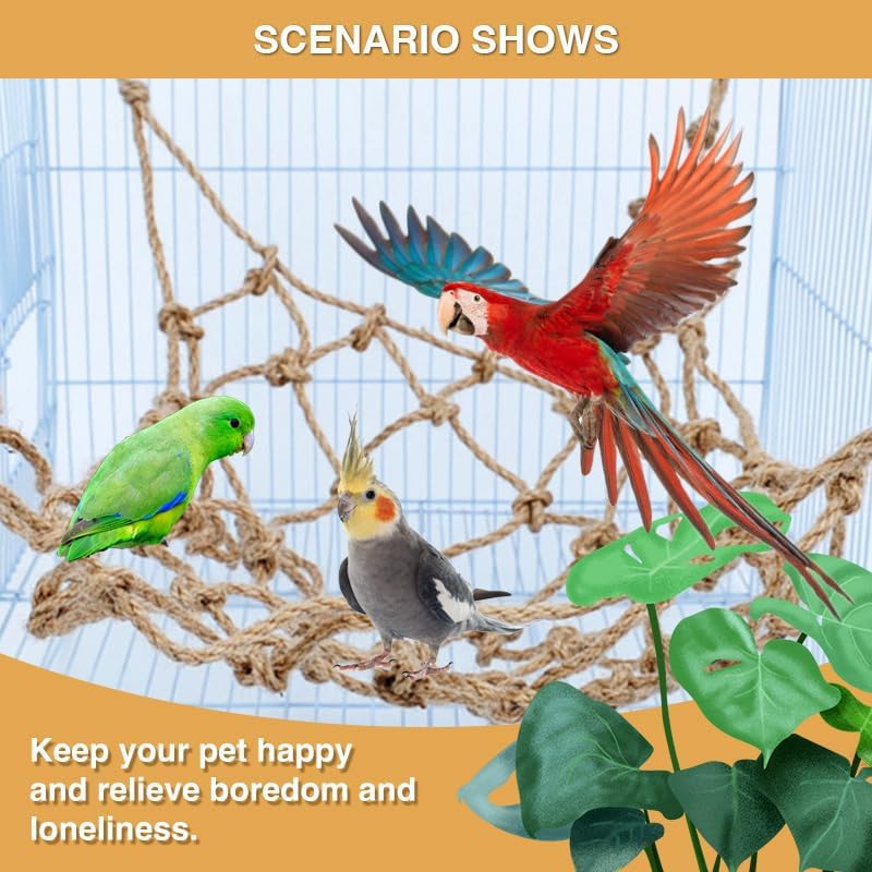 Dimensions of large bird climbing net for parrots