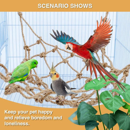 Dimensions of large bird climbing net for parrots