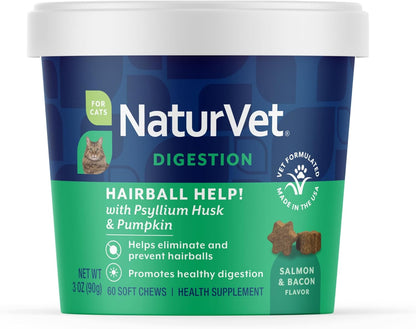 NaturVet - Hairball Aid Supplement for Cats - Plus Pumpkin - Helps Eliminate & Prevent Hairballs - 100 Soft Chews - Image 9