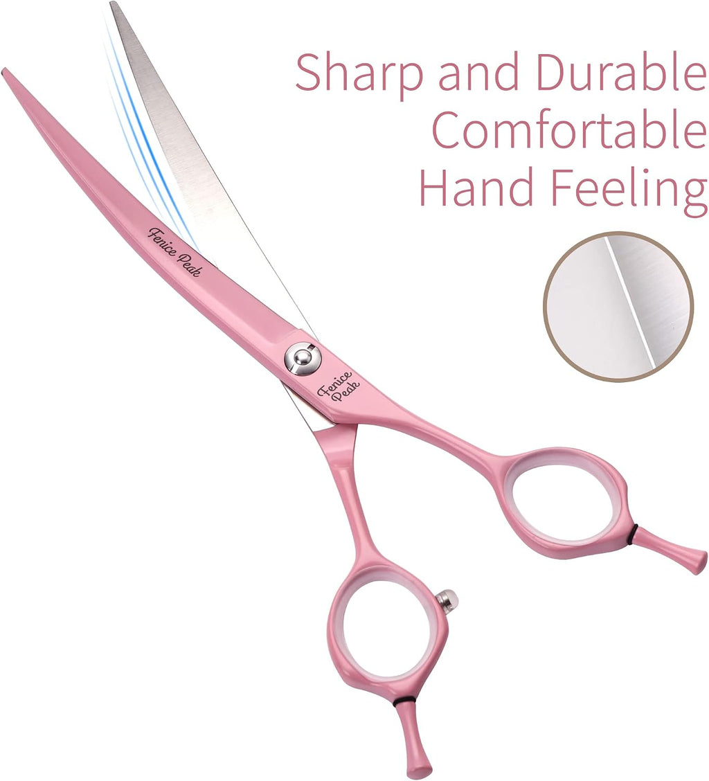 Japanese 440C stainless steel blades of curved pet grooming shears