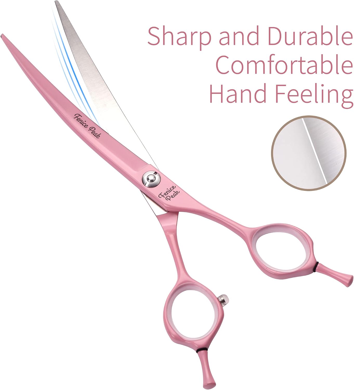 Japanese 440C stainless steel blades of curved pet grooming shears