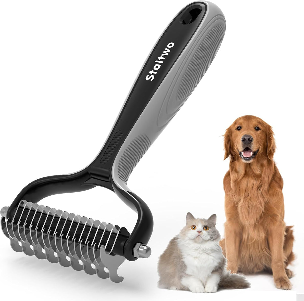 Staltwo orange professional deshedding rake package