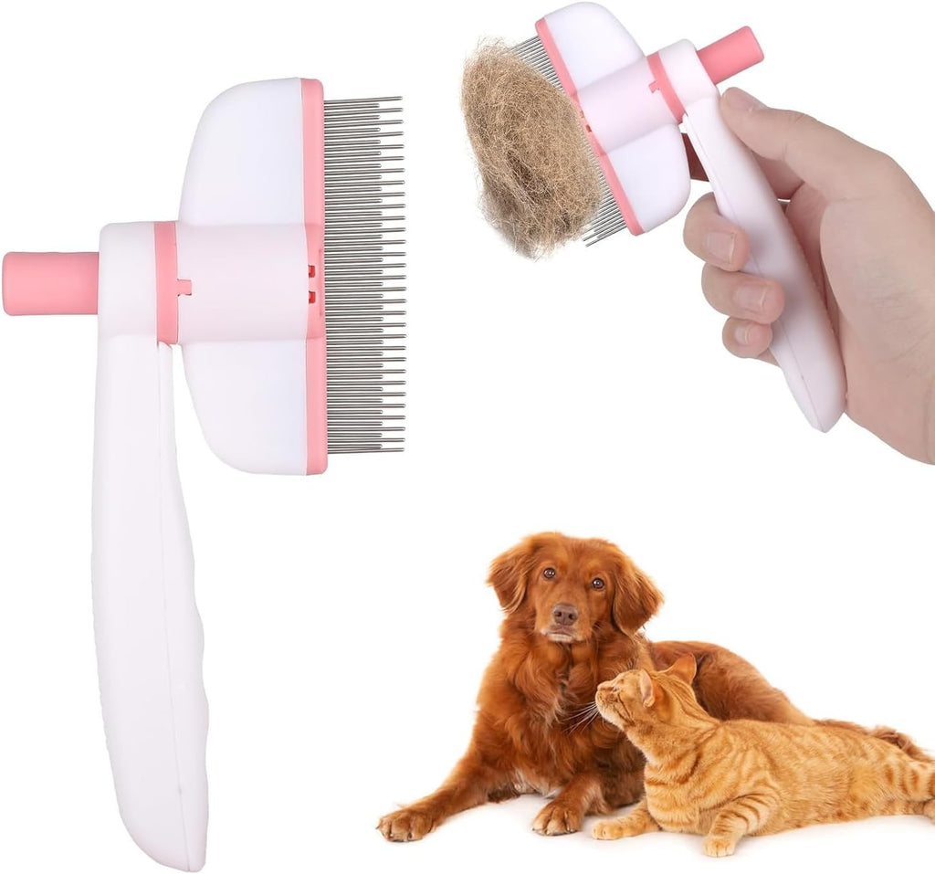 Stainless steel bristles of self-cleaning cat and dog shedding tool