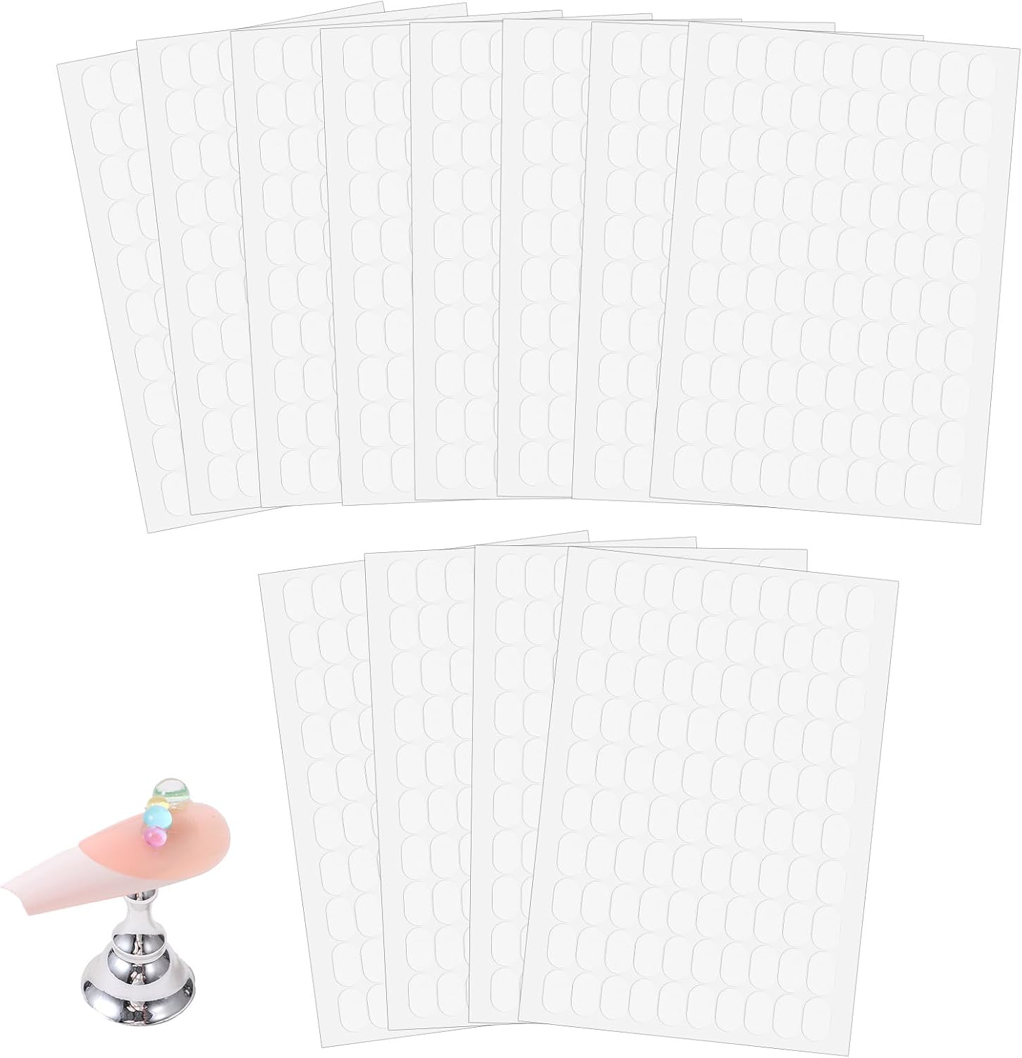 Sorcristy false tip double sided adhesive tapes front view of product sheets for nail art display holders