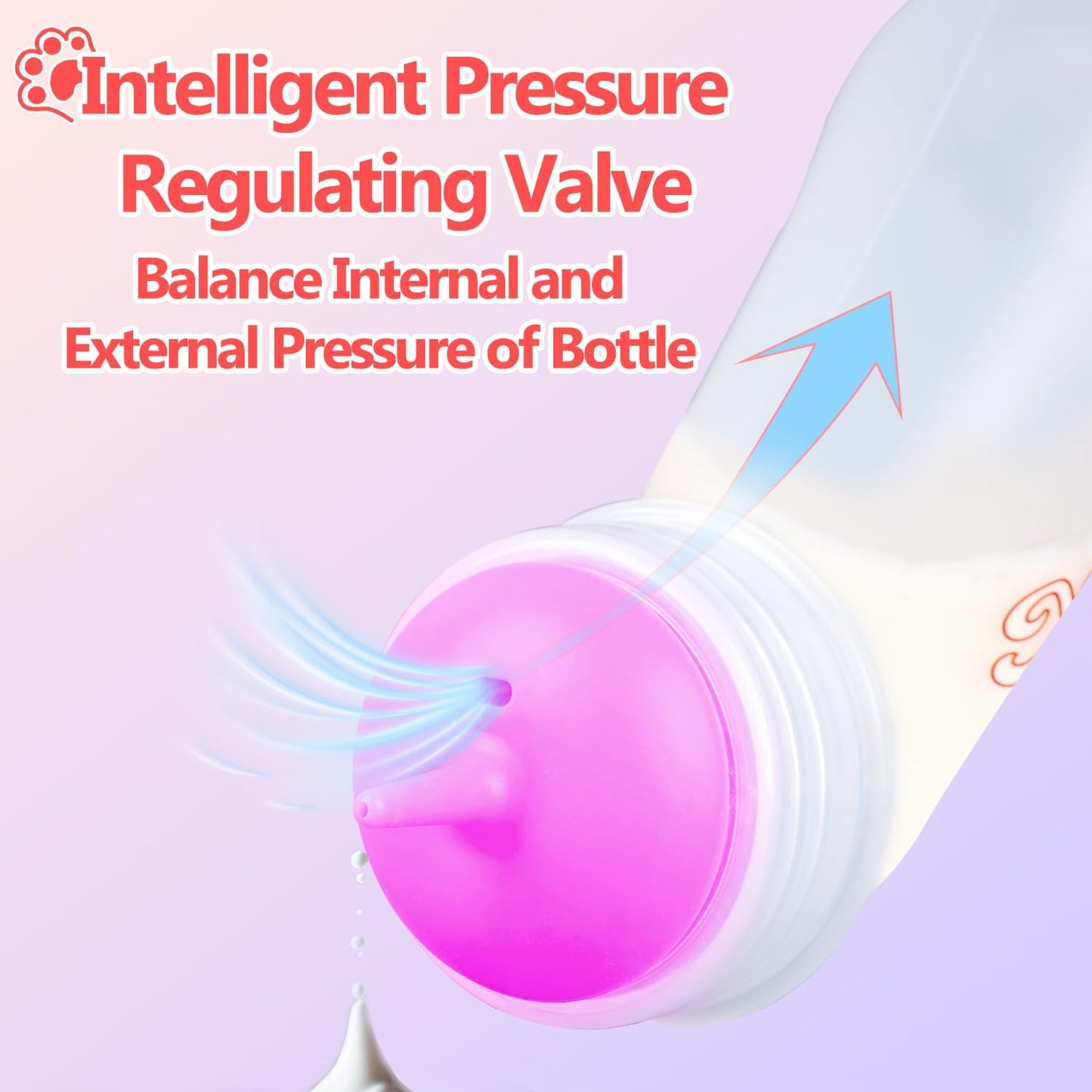 Wide mouth pet nursing bottle set with protective dust covers