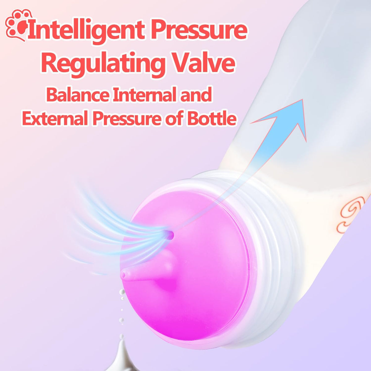 Wide mouth pet nursing bottle set with protective dust covers