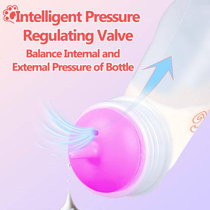 Wide mouth pet nursing bottle set with protective dust covers