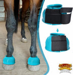 Hilason heavy duty horse leg guards double locking system detail
