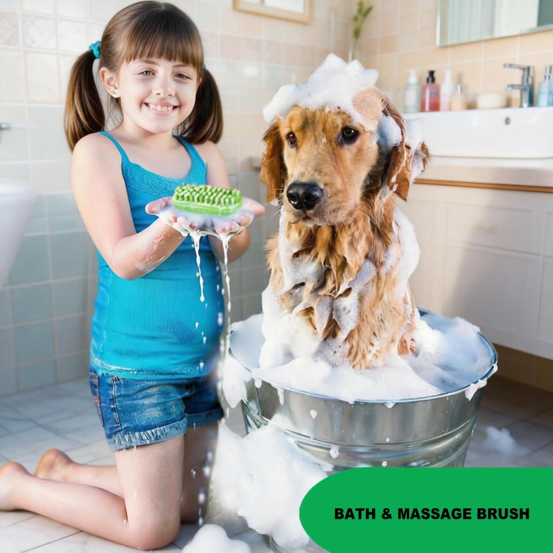 Metopets gentle curry comb with removable screen showing pet hair cleanup feature