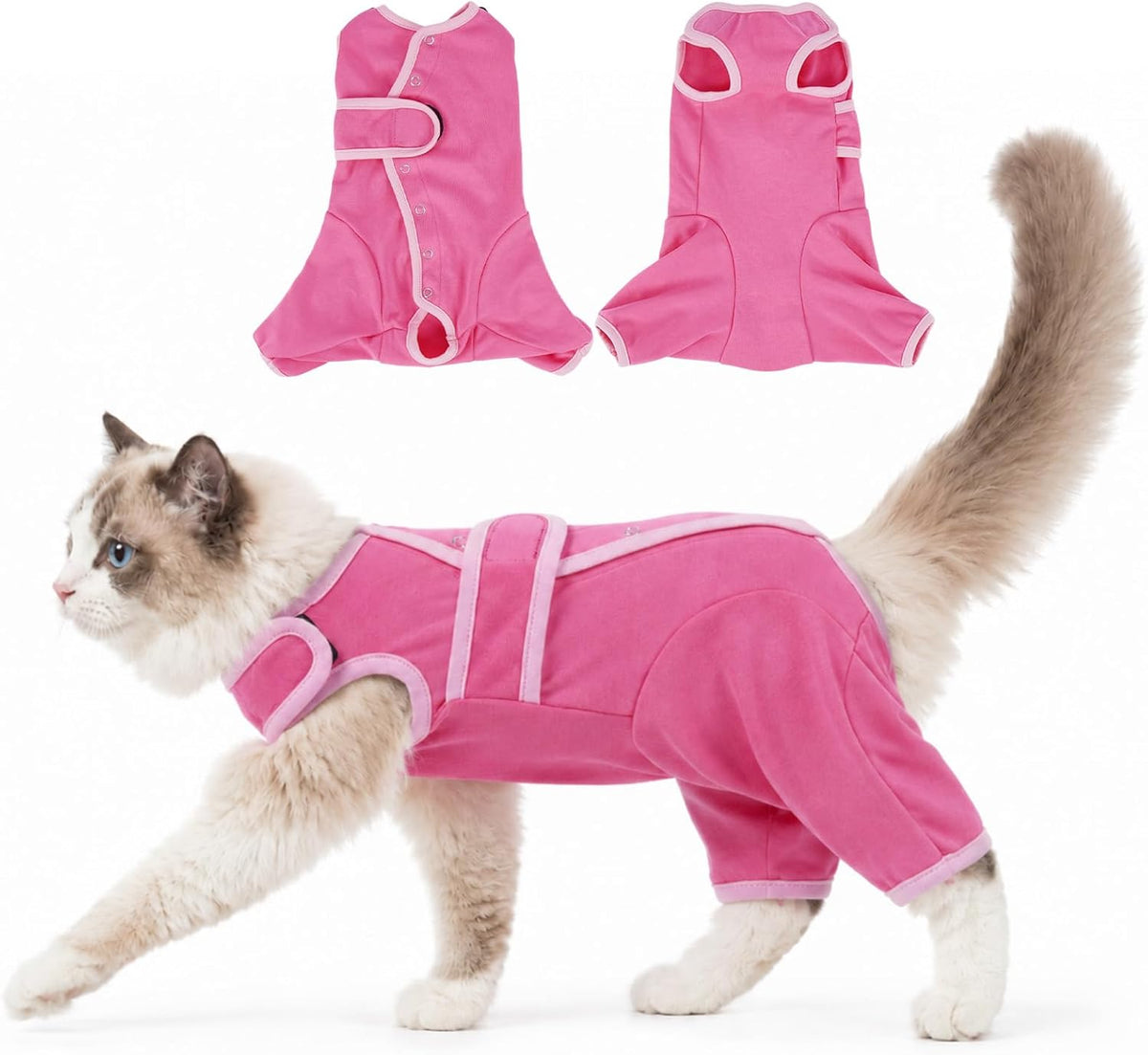 Cat Recovery Suit with Hind Legs, Breathable Onesie After Surgery Female for Abdominal Wounds or Skin Diseases, Anti-Licking Full Body Pet Surgical Pajamas, E-Collar Alternative Wear - Image 10