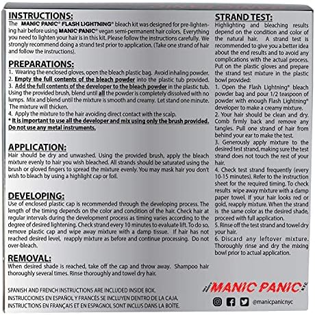 Manic Panic bleach kit contents including developer and powder
