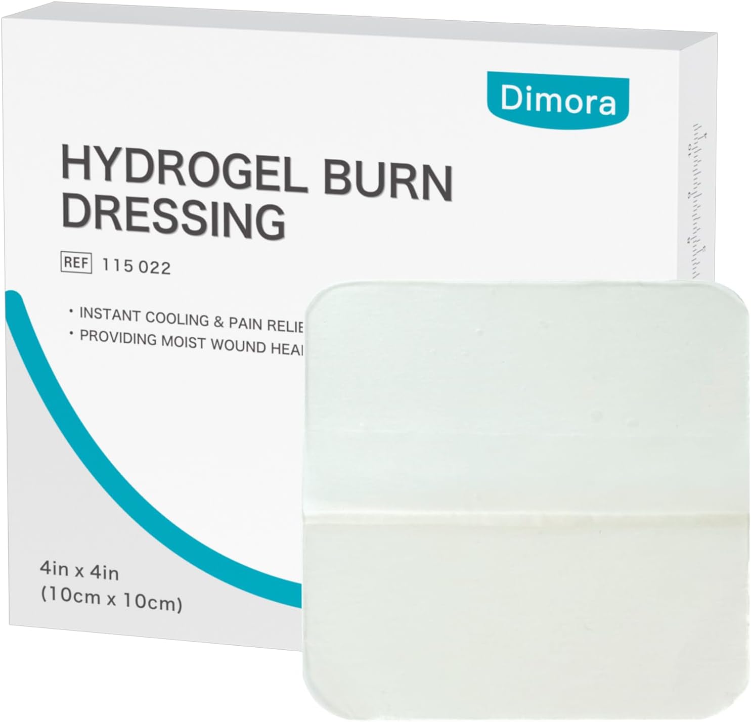 Dimora Hydrogel Burn Dressing front view sterile medical packaging.