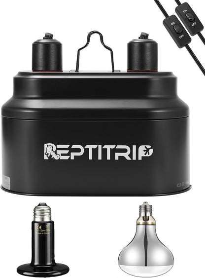 REPTITRIP dual reptile light fixture front view for terrarium lighting