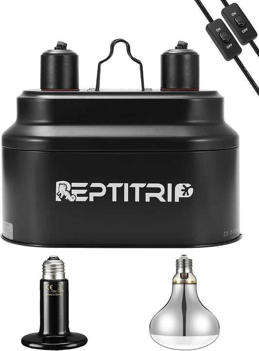 REPTITRIP dual reptile light fixture front view for terrarium lighting