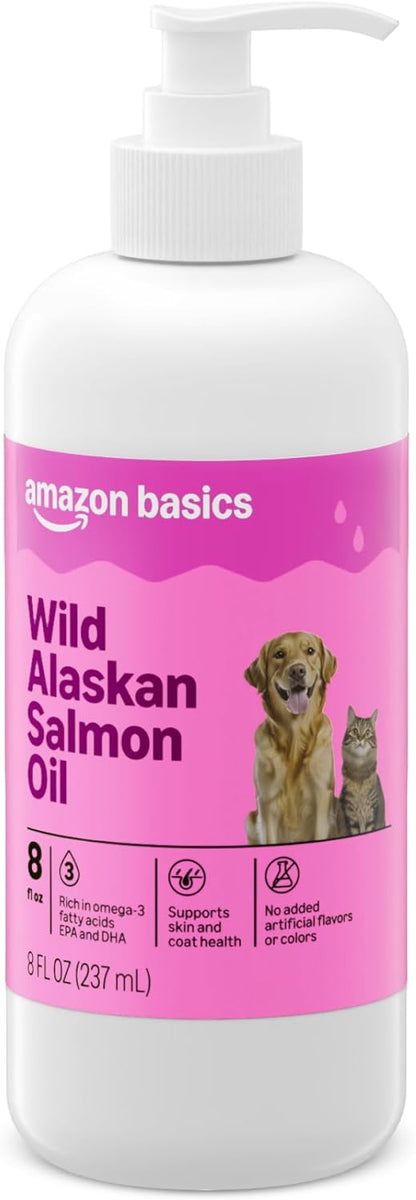 Amazon Basics Wild Alaskan Salmon Oil - Skin and Coat Support, Omega 3 Supplement for Dog and Cat, 16 fl oz (Previouly Wonder Bound) - Image 9
