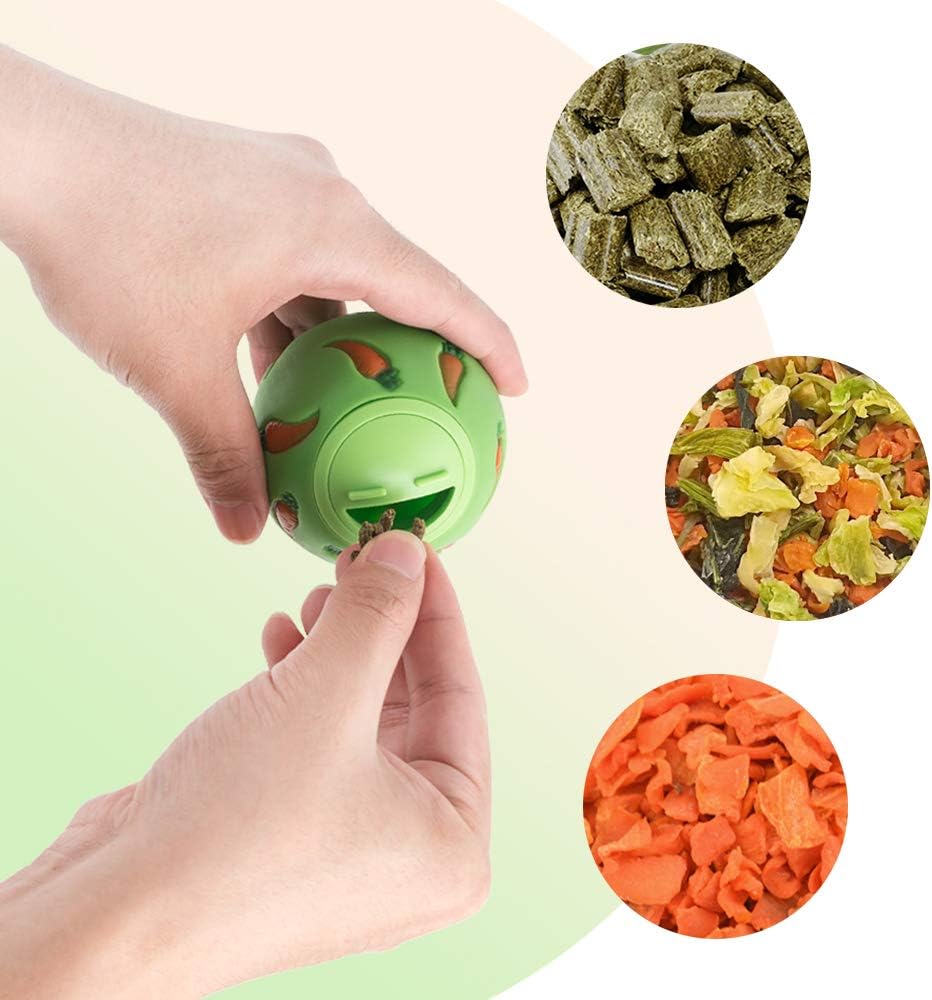 Yellow and green small animal toy filled with treats