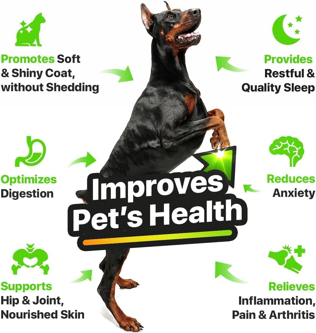 Charlie and Buddy pet fish oil supplement bottle showcasing organic omega 3 6 9 benefits.