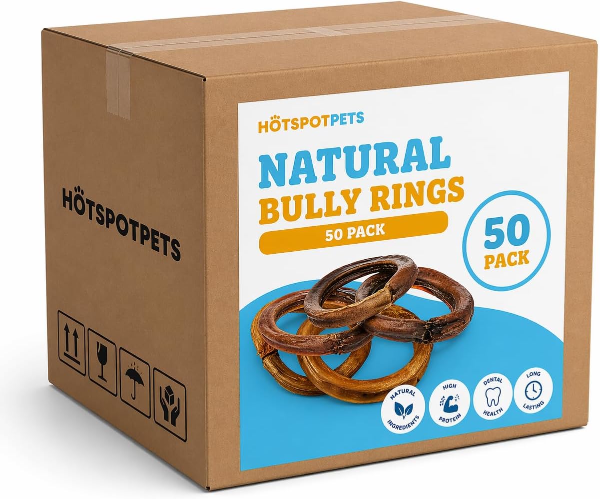 hotspot pets Bully Stick Rings for Dogs (10 Pack) 4 Inch Circles- Premium All Natural Long Lasting Twisted Beef Pizzle Dog Chew Treats - Grain Free, Fully Digestible, Rawhide Alternative Thick Chews - Image 10