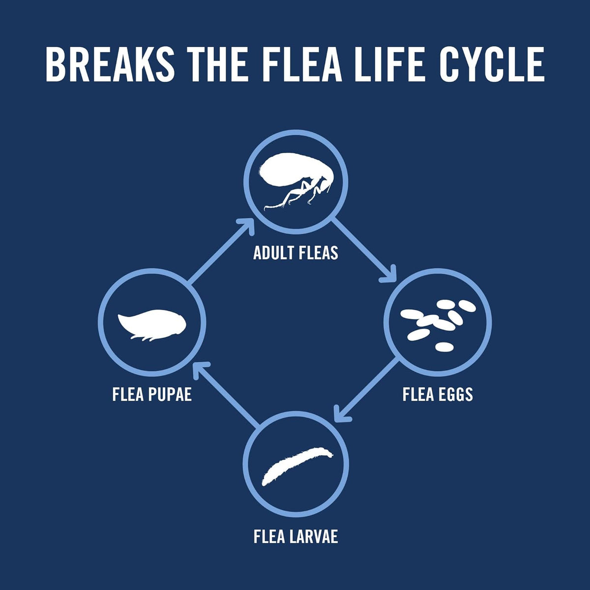 Fast acting small dog flea preventative showing active ingredients fipronil and methoprene