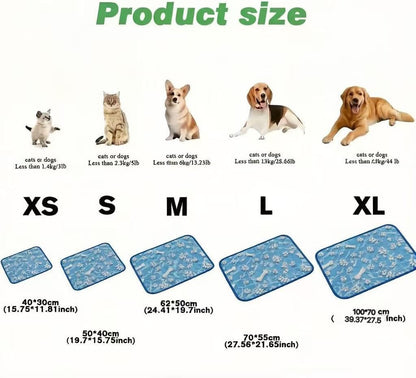 Large washable cooling mat for cats and dogs on a car seat