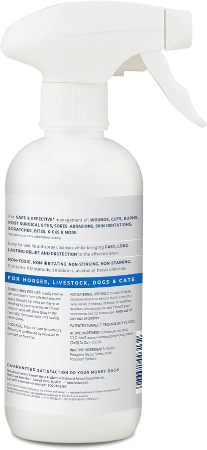 Farnam Purishield Horse Wound Care Fast-Acting Spray for Horses, Dogs, Cats & Livestock, 24-Hour Protection*, Cleans, Treats and Promotes Healing* - Image 10