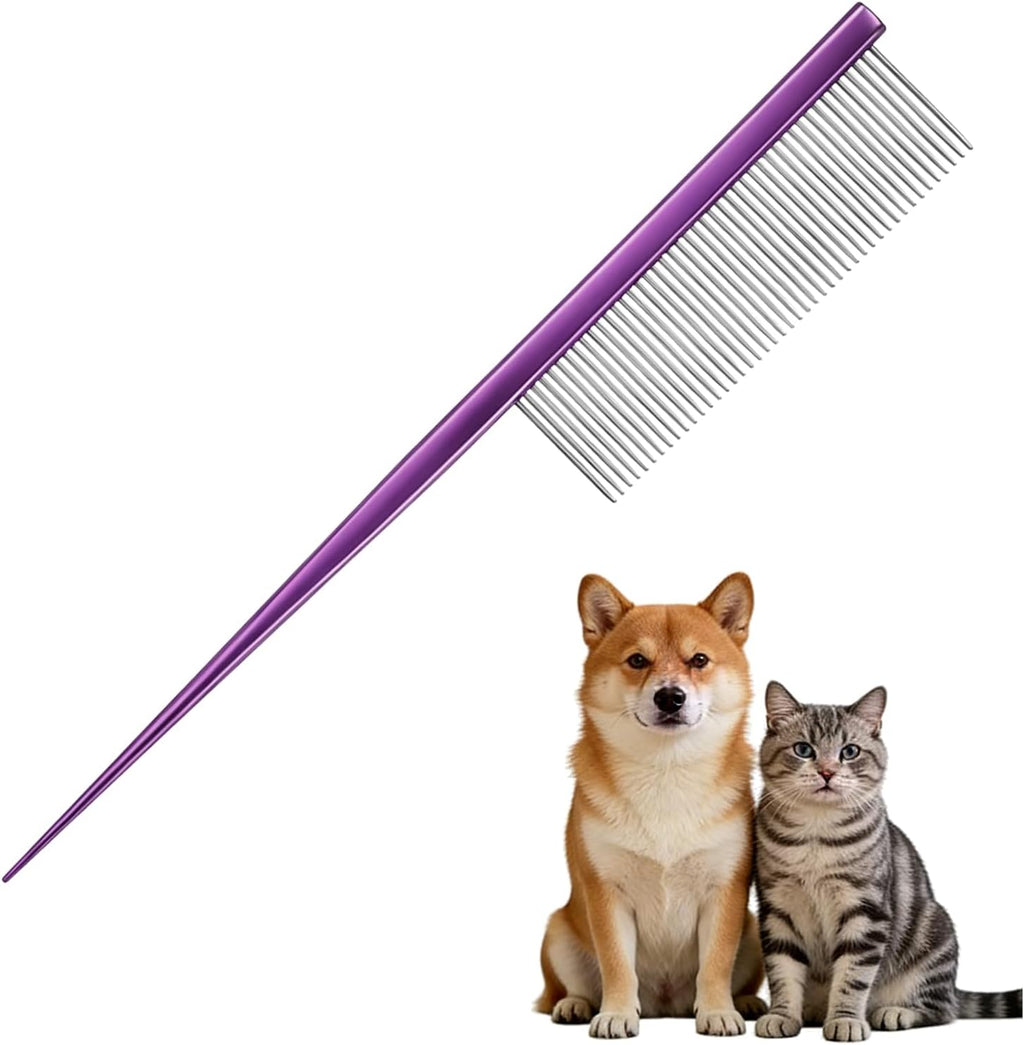 2 Pcs Grooming Pet Comb, 7.2Inch Dog Rat Tail Comb with Rounded Ends Cat Hair Trimmer Combs Knots Mats Loose Hair Removal (Pink), Intended for Small Dog Cat - Image 13