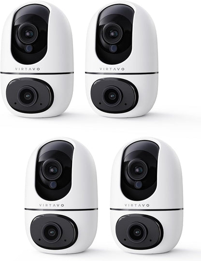 VIRTAVO XD1 Indoor Pet & Baby Camera, No Subscription Required, Dual-Lens 360 degrees PTZ, Motion Tracking, 2-Way Audio, Night Vision, Cloud/SD Storage, Phone App, WiFi, 2-Pack,Power Adapter Included - Image 12