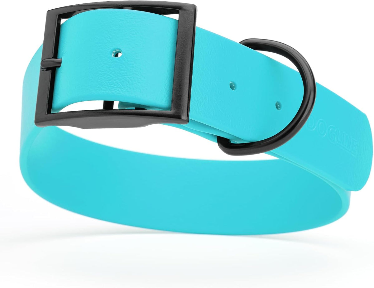 Dogline Biothane Waterproof Dog Collar with Quick Release Buckle Strong Coated Nylon Webbing with Odor- Proof for Easy Care Easy to Clean Fits Small Medium Large Dogs, Cyan Blue 1" W 15-25" L - Image 11