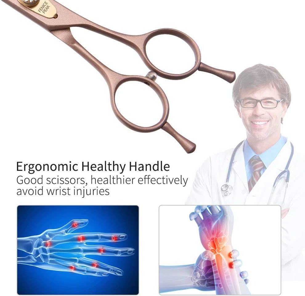 Premium Fenice Peak professional pet scissors with handle silencer