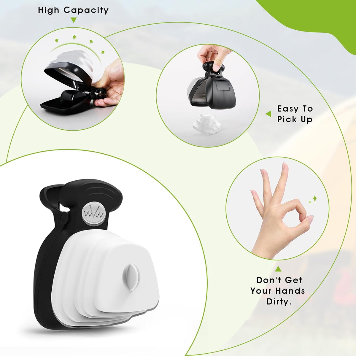 SuperDesign portable outdoor pet scooper for walking and camping trips