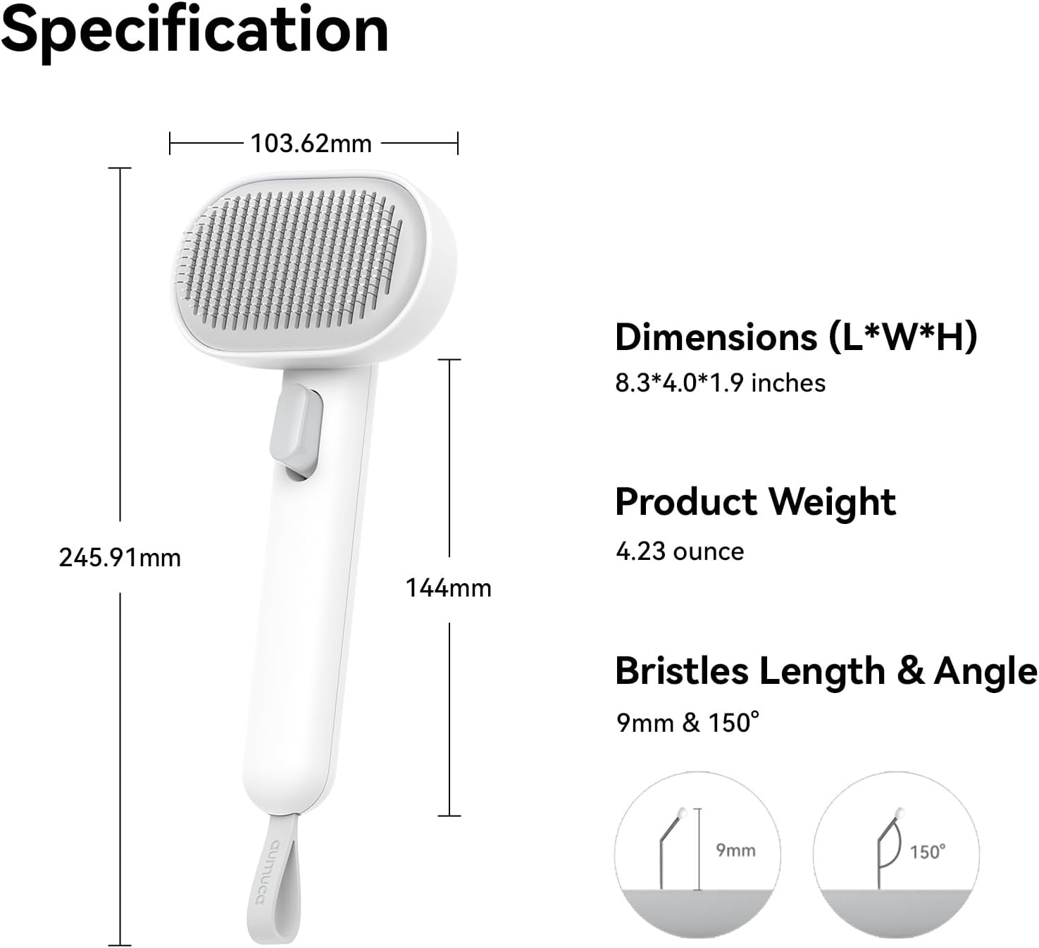 Ergonomic design of Aumuca brush for pet owners
