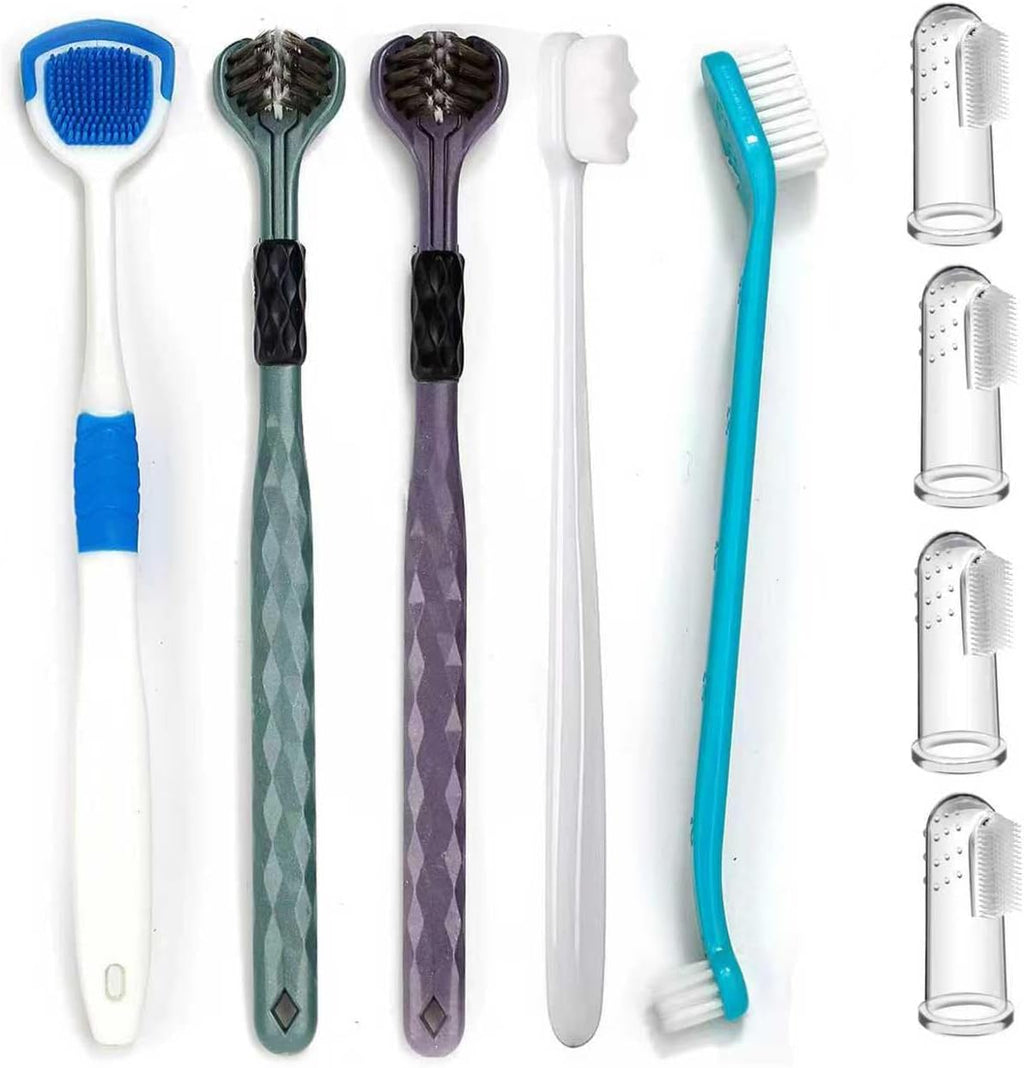 Uyiixoxo dog toothbrush kit with 360-degree finger brushes